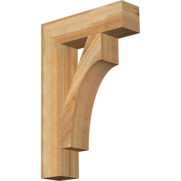 Ekena Millwork Westlake Block Rough Sawn Bracket, Western Red Cedar, 4"W x 16"D x 24"H BKT04X16X24WTL05RWR - main